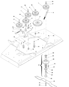 Pulley And Spindle Assembly Version 4 Diagram and Parts List for FM72 59A40033727 Cub Cadet Lawn Tractor Accessories